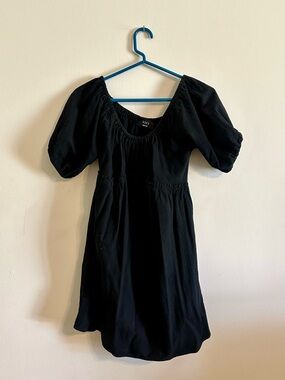 Vici Black Babydoll Puff Sleeve Mini Dress